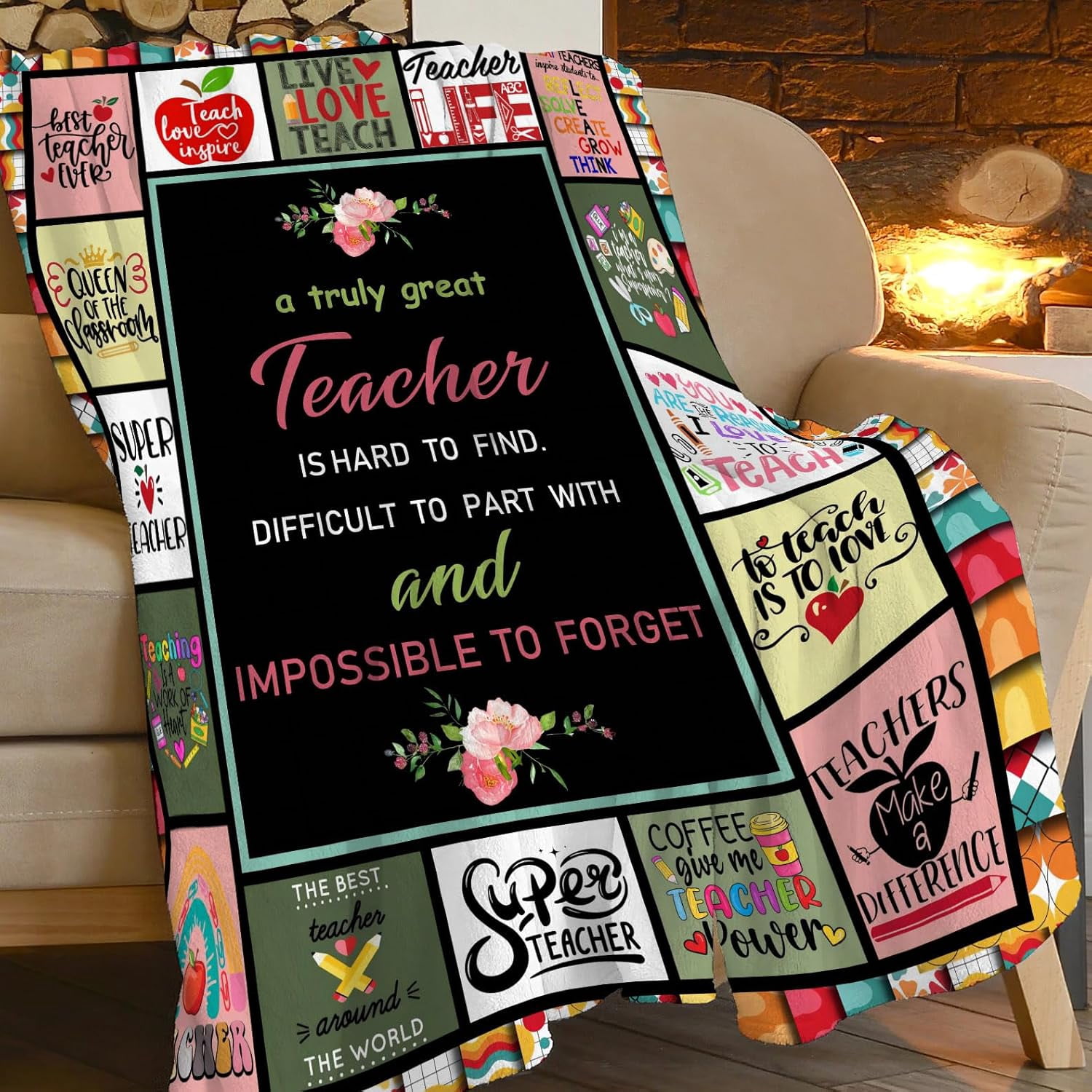 Teacher Gifts for Women Men Teacher Blanket Ultra Soft Cozy Fleece Teachers Day Graduation Retirement Gift Throw Blankets Fuzzy Plush Bedding Blanket Teacher Appreciation Gifts 50"x40"