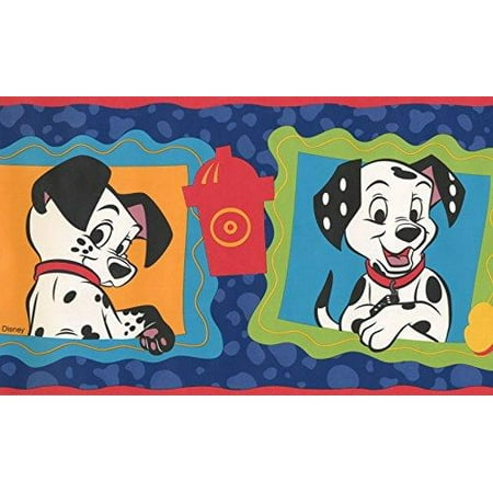 101 dalmatians disney cartoon wallpaper border black white blue