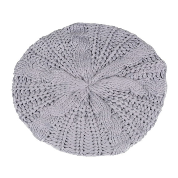 Autumn and Winter Twist Ball Knitted Hat Ladies Wool Beret Hat