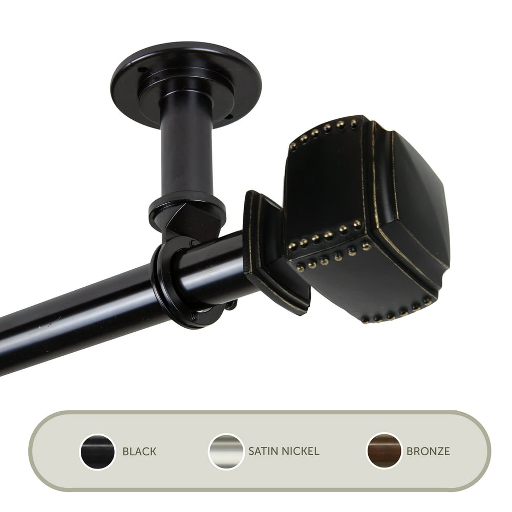 Studded Ceiling 1" Curtain Rod/ Room Divider 160240 inch Black