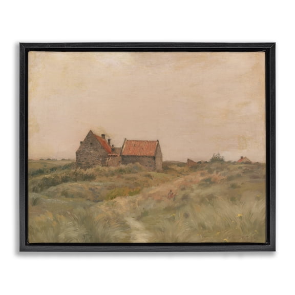 Stupell Industries Transitional Cottage on October Day Black Floating Frame Canvas Art, 21 x 17, by Lil' Rue