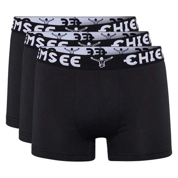 CHIEMSEE Calzoncillos para Hombre, Paquete de 3 - Calzoncillos, Cintura con Logotipo, Color sólido Negro XXL (XX-Large)