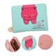 thumbnail image 4 of Girls, Faux Leather Wallet Cute Cat Wallet Cat Pattern Handbag Coin Holder Card Organizer, Bifold, Spacious (Green), 4 of 5