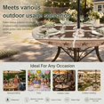 thumbnail image 6 of Round Outdoor Tablecloth with Umbrella Hole and Zipper, Country Tablecloth with Elastic Waterproof, Texas Star Plants Branches Berry Farmhouse Retro Patio Table Covers for 31" - 35" Pool Tables, 6 of 9