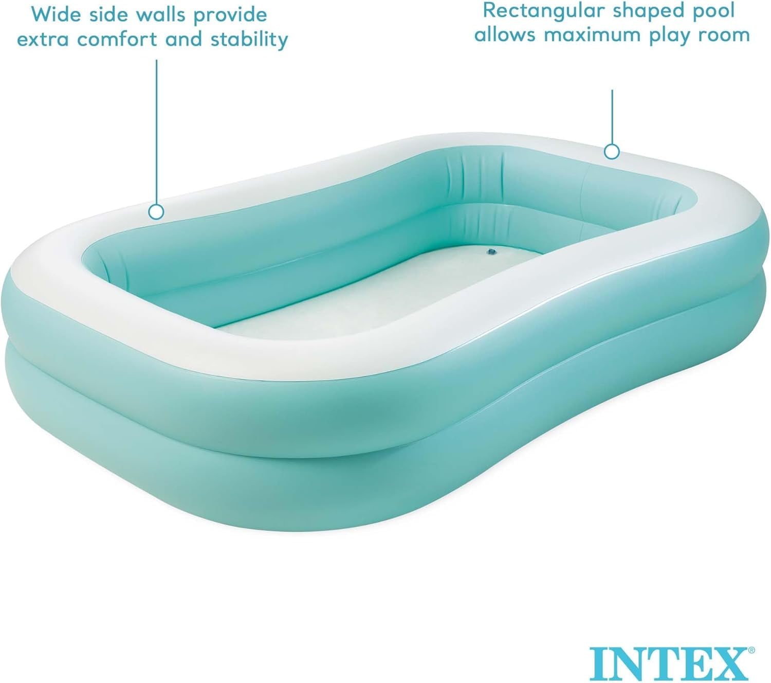 57181EP Swim Center Inflatable Family Pool: 159 Gallon Capacity – 90" x 60" x 19" – Color May Vary