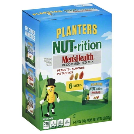 Planters NUT-rition Men's Health Recommended Nut Mix, 1.25 oz, 6 ct