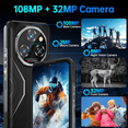 thumbnail image 4 of OUKITEL WP55 5G Rugged Smartphone - 36GB+256GB/2TB Android 15 Rugged Phone, 11000mAh Battery,6.6" FHD+ 120hz Dimensity 7025,108MP+32MP IP68/IP69K Waterproof Cell Phone 5G Dual SIM NFC/OTG/T-Mobile, 4 of 18