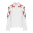 thumbnail image 6 of Ndbuld Long Sleeve Shirts for Women Fall Tops for Womens Tops Lightweight Sweater Crew Neck Womens Shirts Winter Clothes White L, 6 of 8