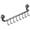 Grey, variant on Wall Hooks Rack, No Drilling Kitchen Rail with 10 Hooks, White, Metal, Space Saving Utensil Holder for Bathroom Bedroom