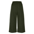 thumbnail image 4 of FRSASU Womens Capri Pants Yoga Capris Summer High Waisted Casual Lounge Cropped Pants with Pockets Army Green L(L), 4 of 6