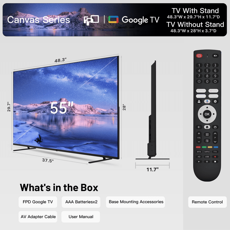 FPD 55” 4K UHD HDR Smart Google TV - Walmart.com