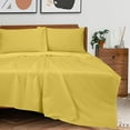 thumbnail image 3 of ROYALE LINENS 300 Thread Count 100% Long Staple Combed Cotton Sheet Set - 4 Piece Queen Bed Sheets - 1 Fitted, 1 Flat & 2 Pillow Cases - Soft Cool & Crisp Sheet Set (Queen, Yellow), 3 of 13