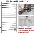 thumbnail image 4 of HEATGENE Towel Warmer Wall Mount Electric Plug-in/Hardwired Heated Towel Rack Mirror Polish, 4 of 7