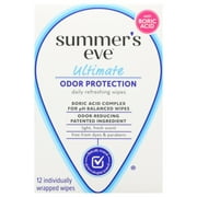 Summer's Eve Ultimate Odor Protection Wipes, 12 Count