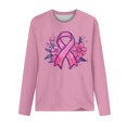 thumbnail image 3 of VKOYWKM Pink Breast Cancer Shirts for Women Breast Cancer Awareness T-Shirt Long Sleeve Pink Ribbon Tops Fall Crew Neck Breast Cancer Survivor Blouse, 3 of 4