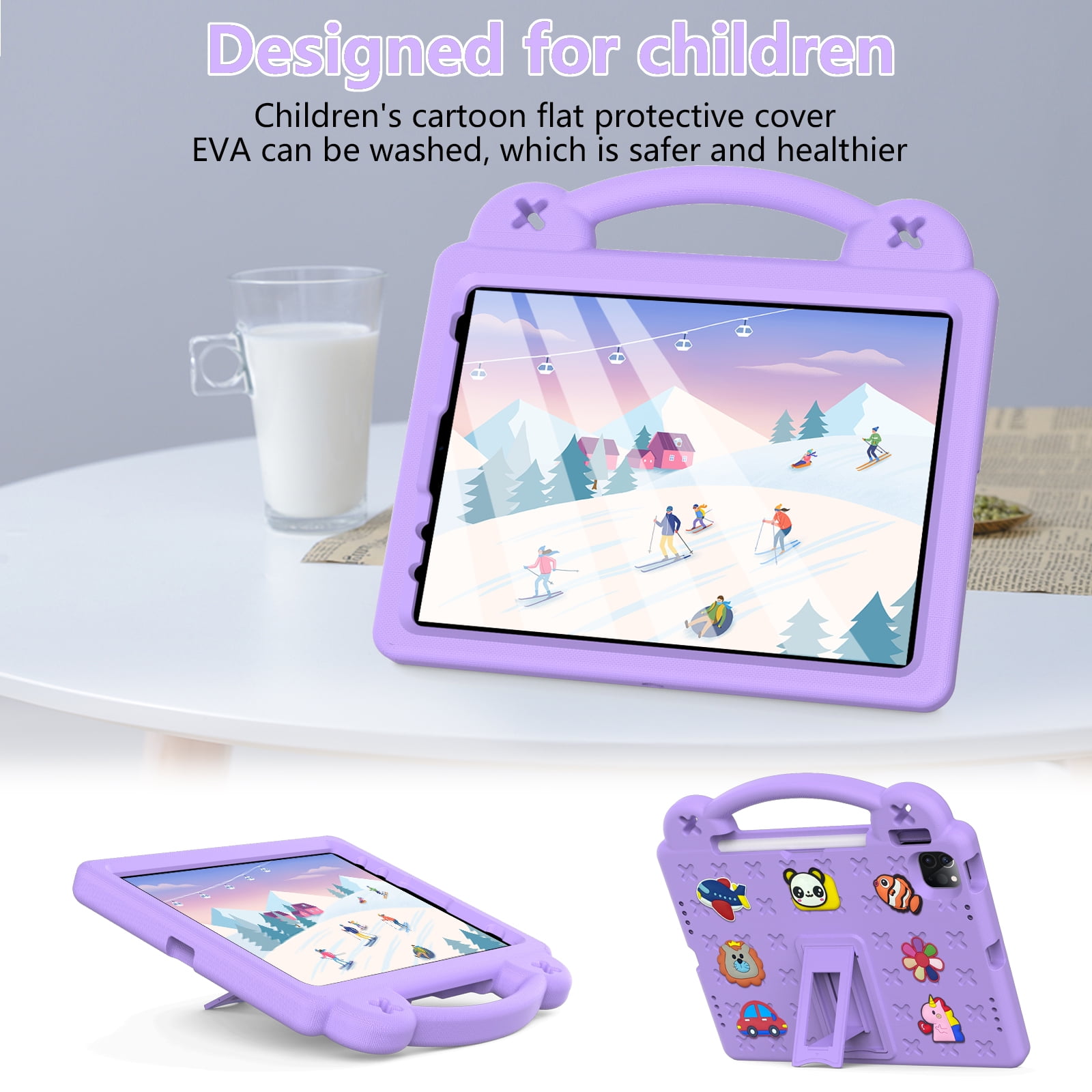 Rugged Case for Apple iPad A16 11th Gen 11 inch 2025 & iPad 10th Gen 10.9" with Screen Protector Film, Shockproof EVA Foam Cover with Adjustable Shoulder Strap, Built-in Kickstand, Child-Friendly