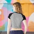 thumbnail image 5 of Dalix Heartly Ghost Short Sleeve Raglan Micro Rib Babe Tee Soft Cute Womens in Ath Htr Black M Medium, 5 of 5