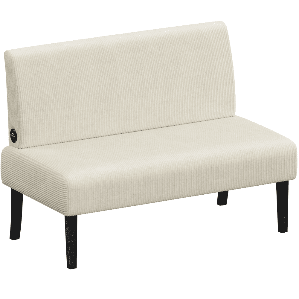 Yaheetech Corduroy Armless Loveseat with Strong Rubberwood Legs & USB Ports, Beige
