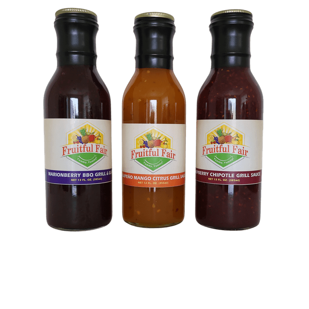 BBQ Sauce Grill Glaze and Marinade PACK OF 3 Flavors Marionberry