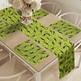 thumbnail image 2 of Ambesonne Lizards Table Runner & Placemats, Slender Shaped Reptiles, Placemat 4 pcs + Runner 14"x90", Apple Green and Charcoal Grey, 2 of 2