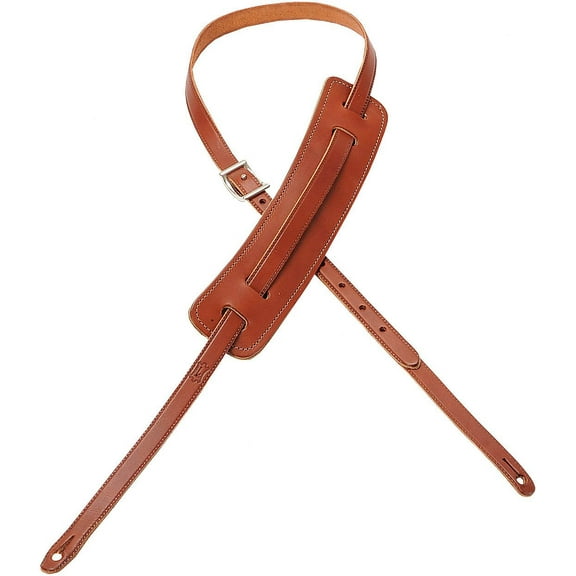 Levy's M25-WAL5/8" Carving Leather Guitar/Bass Strap Classic 50s Pad-Walnut