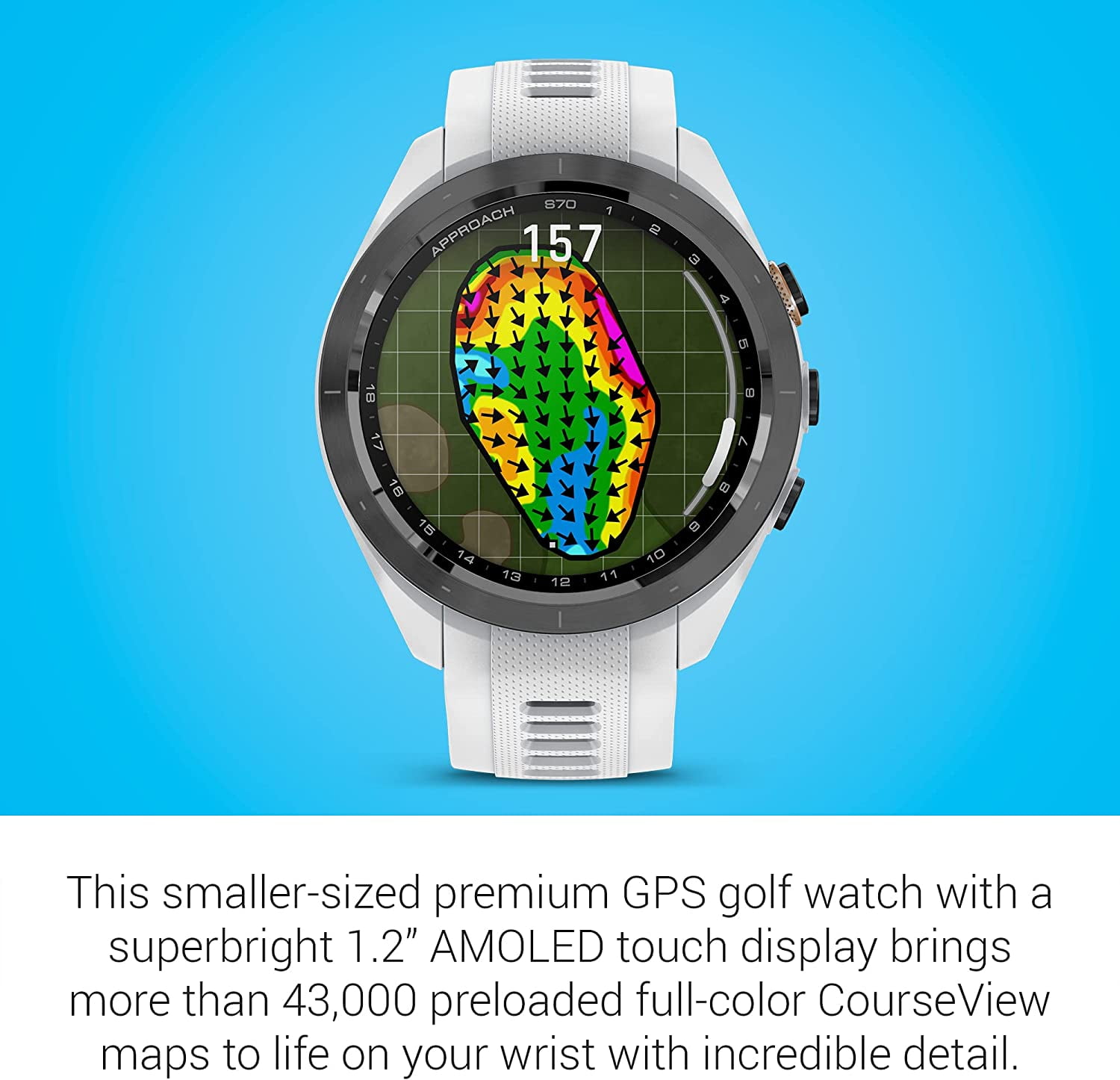 Garmin Approach S70S, White (42mm) with Accessories