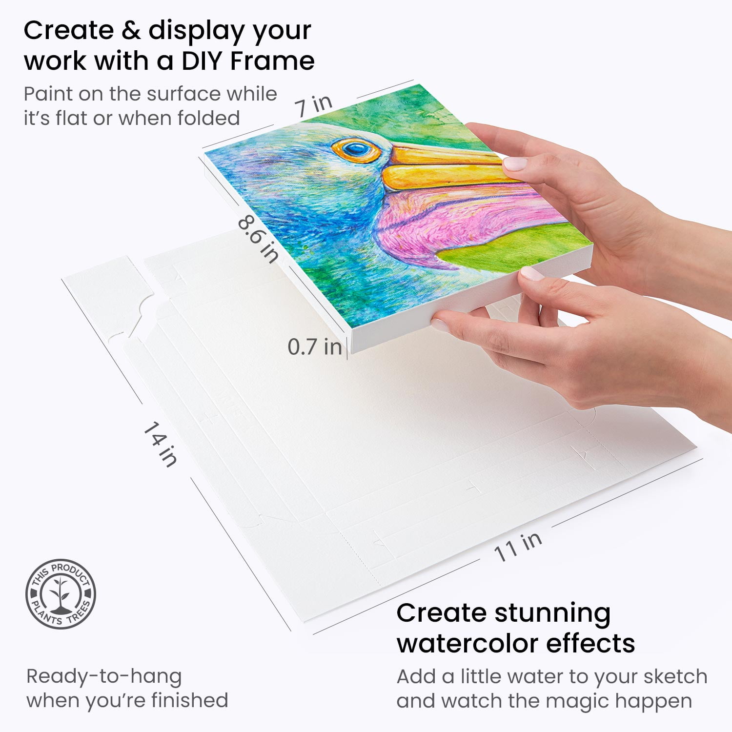Arteza Watercolor Drawing Art Set, 48 Watercolor Pencils and 10 Foldable Canvas Paper Sheets