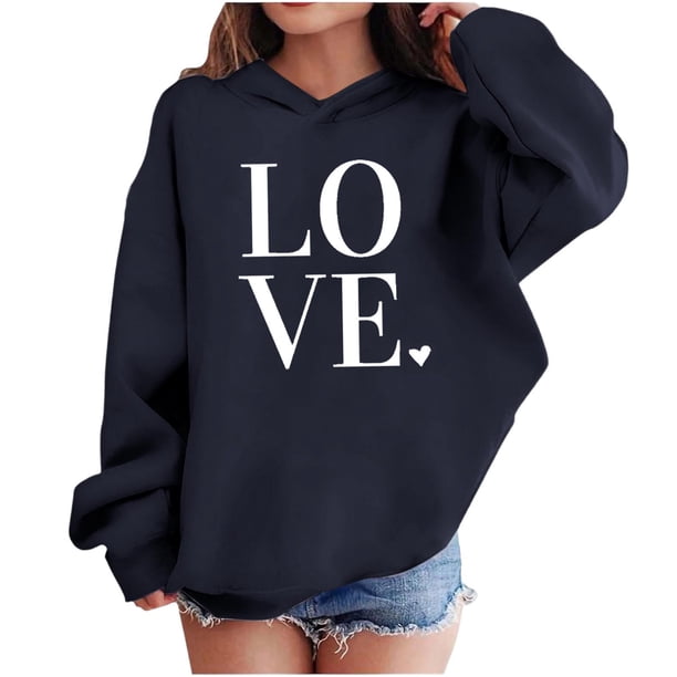 Sudadera con capucha y estampado de corazón de San Valentín, sudadera de manga larga para niños y niñas, chaqueta para niñas de talla mediana y grande.