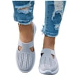 thumbnail image 4 of BRGZLK Women Slip On Shoes Fashion Versatile Closed Toe Breathable Mesh Walking Shoes Summer Trendy Lightweight Comfortable Plus Size Mule Gray 7, 4 of 5