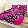 thumbnail image 3 of Homewish Chic Zebra Leopard Print Bed Sheets, Pink Wateroclor Art King Sheets, Modern Fashion Abstract Sheet Set, Luxury Bedroom Decor, 4pcs, 3 of 7