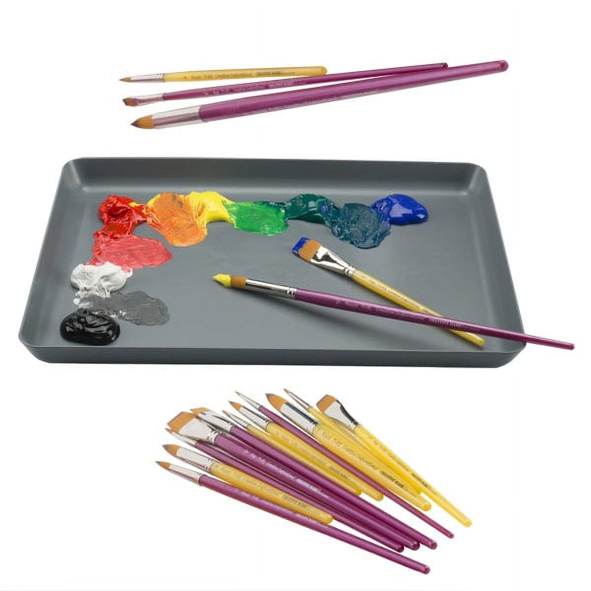 Creative Inspirations Dura-HandleArtist Paint Brushes Long Solid Resin Handle Resists Chips & Cracks - Round [Set of 5]