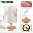 thumbnail image 3 of Owl Flowers Leaves Pink Table Lamp USB Bedside Desk Nightstand Lamp Printed Gifts Small Lamp Wood Base for Bedroom Living Room Kids Room College Dorm, 3 of 7