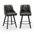 thumbnail image 5 of Zimtown Modern Swivel Barstools with Back, 26" Counter Height Bar Stools Kitchen Island Dining Chairs Set of 2, Black, 5 of 9