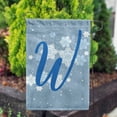 thumbnail image 3 of America Forever Winter Monogram Letter W Garden Flag Vertical Double Sided 12.5 x 18 inches Winter Holiday Decor for Outdoor, Porch for Decoration, Blue Snowflake Yard Flag, 3 of 3
