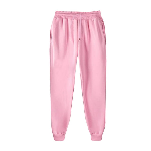 Uinagy Men's Autumn and Winter Fashion Casual Solid Color Sweatpants