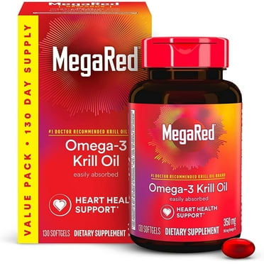 MegaRed Krill Oil 130 Softgels, Omega 3 Supplement