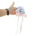 thumbnail image 2 of Unique Bargains 1 Pc Scrunchie Fashion Mesh Ribbon Pearl Hair Elastics Blue Pink, 2 of 5
