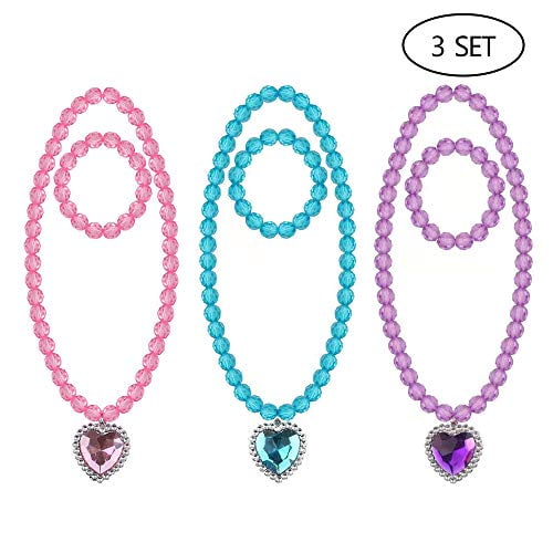 Ppxmeeudc 3 Sets Princess Pretend Jewelry Toy Jewelry Included