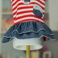 thumbnail image 5 of Magazine Pet Dog Striped Dress,Vest Denim Skirt for Small Medium Puppy,Lace Trim Pocket Decortive Dresses, 5 of 5