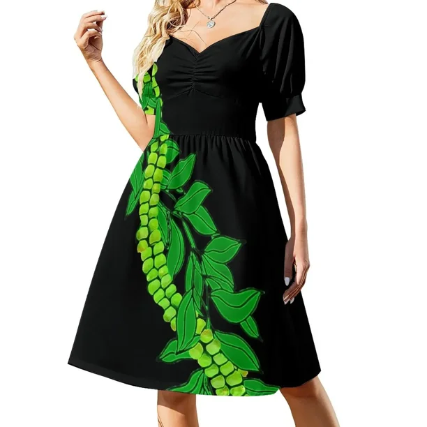 Maile y Mokihana Vestido de manga corta vestidos cortos atrevidos Vestido de moda para mujer elegante de lujo