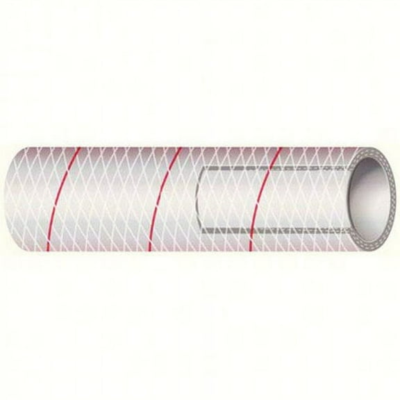 New Clear Reinforced Pvc Tubing With Tracer - Series 162 & 164 shields 116-162-1126 1-1/2" ID 1-15/16" OD Length 50' Red