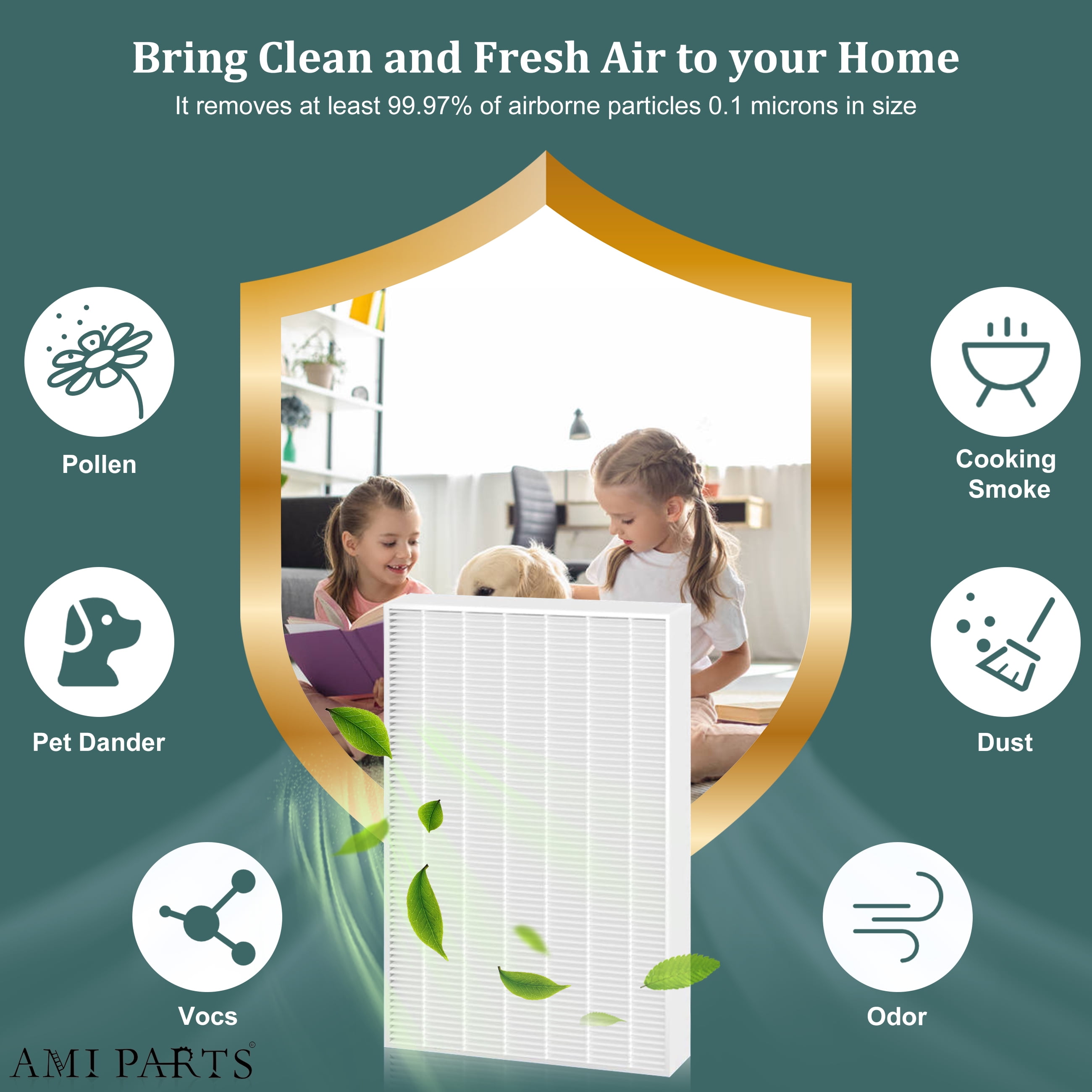 AMI PARTS HPA300 True HEPA Replacement Filter for Honeywell Air Purifier HPA300 HPA200 HPA100 Replace HRF-R3