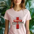 thumbnail image 5 of Property of Jesus Christ T-Shirt, Christian Cross Graphic Tee, Light Pink, Size XL, 5 of 6