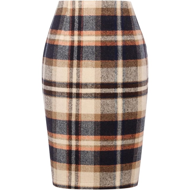 Jupe Mini à Carreaux pour Femmes Taille Haute Ligne A Jupe Crayon Automne