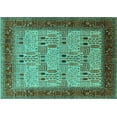 thumbnail image 1 of Ahgly Company Indoor Rectangle Oriental Turquoise Blue Industrial Area Rugs, 7' x 10', 1 of 4