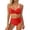 C-Red308, variant on DHFJKG High Waist Bikini Set Women 2 Piece Swimsuits Twist Front Top And Swim Briefs Bottoms Solid Color Bathing Suit Soft Beachwear
