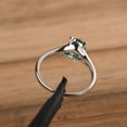 thumbnail image 2 of Teal sapphire ring wedding ring green round cut gemstone ring sterling silver ring, 2 of 3