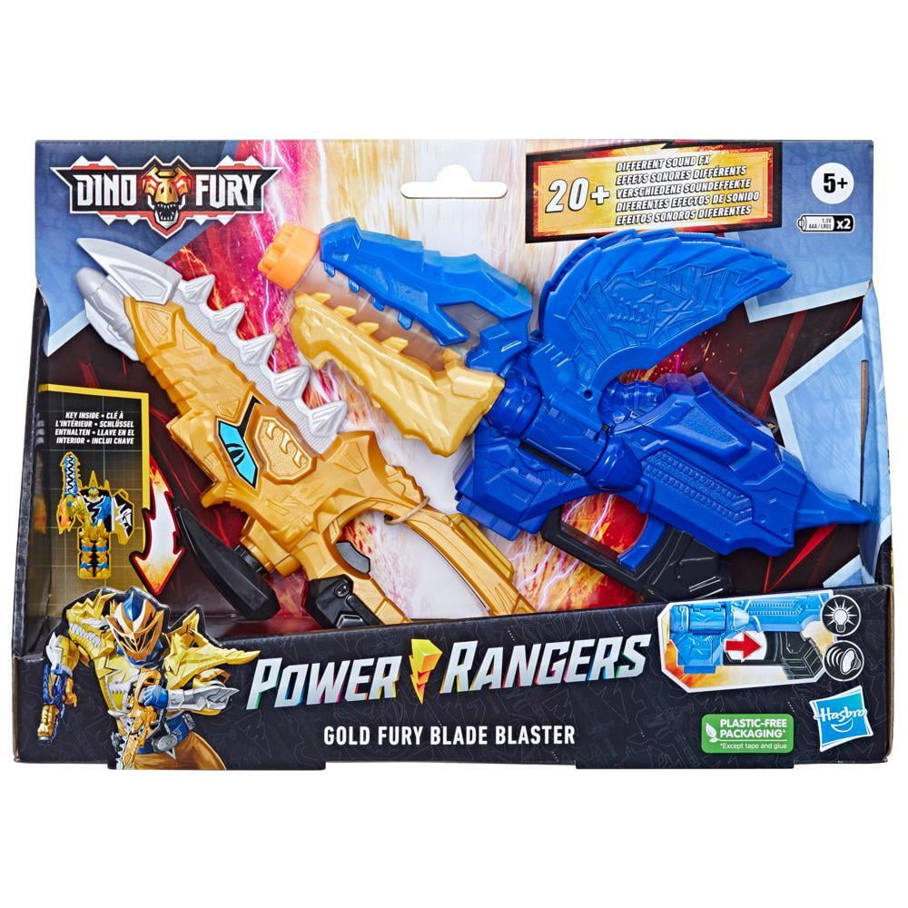 Power Rangers Dino Fury Gold Fury Blade Blaster Superhero Costume Accessory, Kids 5 and Up