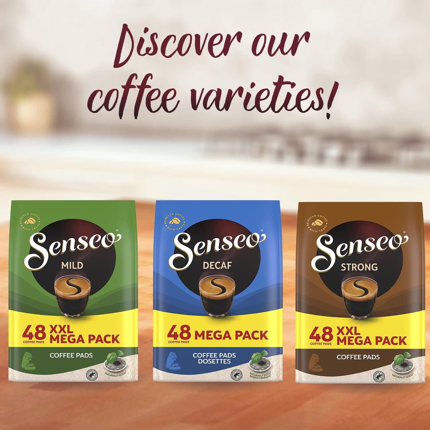 Senseo Classic Medium Roast Arabica Coffee Pads, Dark Roast Pods, 48 Count