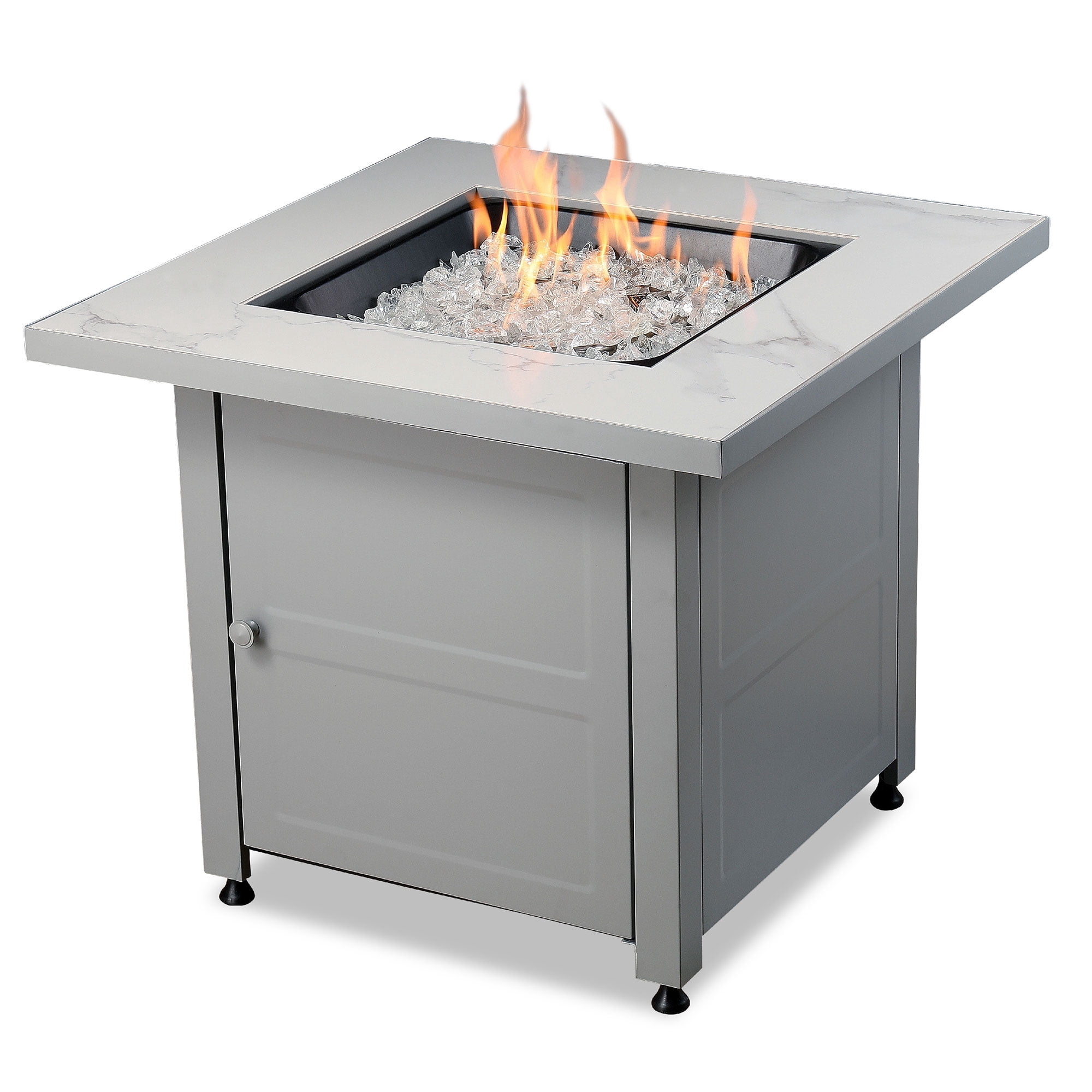 Endless Summer Outdoor Fire Pit Table with Glass and Lava Rocks